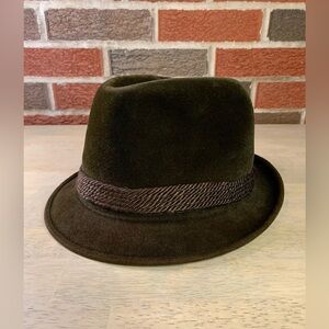 Vintage Wormser Supreme Quality Fedora Hat Mens Size 7 Green Velour‎